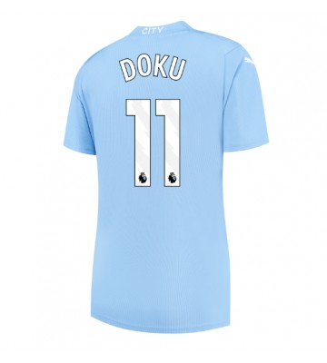Manchester City Jeremy Doku #11 Replica Home Stadium Shirt for Women 2023-24 Short Sleeve